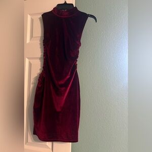 Elegant Burgundy Velvet Dress